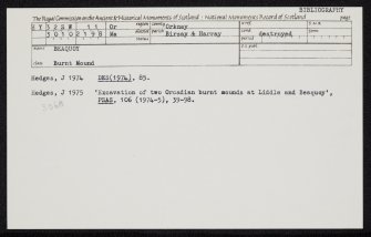 Beaquoy, HY32SW 11, Ordnance Survey index card, Recto