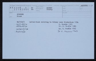 Rousay, Midhowe, HY33SE 2, Ordnance Survey index card, page number 3, Recto