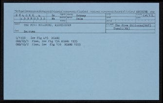 The Five Hillocks, Rashieburn, HY40NE 4, Ordnance Survey index card, Recto
