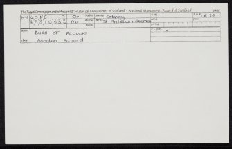 Burn Of Blown, HY40NE 17, Ordnance Survey index card, Recto