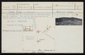 Craw Howe, HY40NE 19, Ordnance Survey index card, Recto