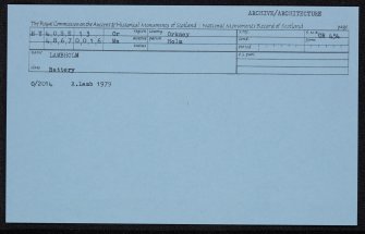 Lamb Holm Battery, HY40SE 13, Ordnance Survey index card, Recto