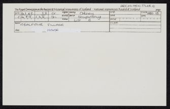 Shapinsay, 10 Balfour Village, HY41NE 27, Ordnance Survey index card, Recto
