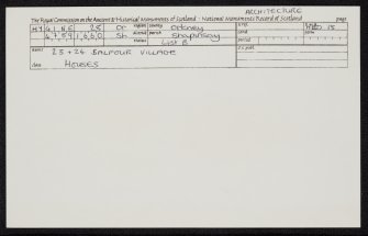 Shapinsay, 22 Balfour Village, HY41NE 28, Ordnance Survey index card, Recto