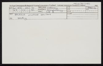 Shapinsay, 11 Balfour Village, Smithy, HY41NE 29, Ordnance Survey index card, Recto