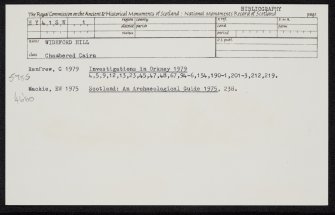 Wideford Hill, HY41SW 1, Ordnance Survey index card, Recto