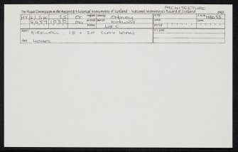 Kirkwall, 18 Clay Loan, HY41SW 25, Ordnance Survey index card, Recto