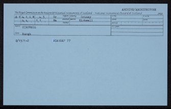 Kirkwall, General, HY41SW 43, Ordnance Survey index card, Recto