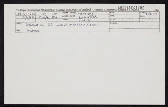 Kirkwall, 32 Wellington Street, HY41SW 108, Ordnance Survey index card, Recto