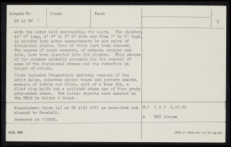 Rousay, Blackhammer, HY42NW 3, Ordnance Survey index card, page number 2, Verso