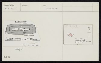 Rousay, Blackhammer, HY42NW 3, Ordnance Survey index card, Recto