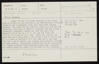 Rousay, Mount Pleasant, HY42NW 14, Ordnance Survey index card, page number 1, Recto