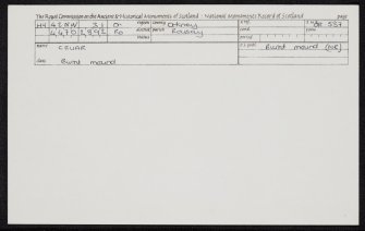 Rousay, Cruar, HY42NW 31, Ordnance Survey index card, Recto