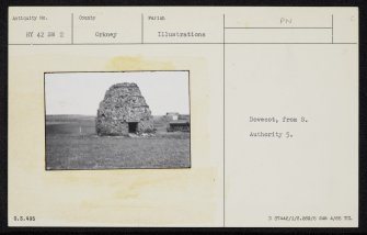 Hall Of Rendall, Dovecot, HY42SW 2, Ordnance Survey index card, Recto