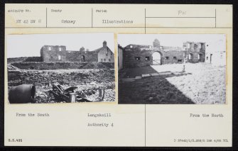 Gairsay, Langskaill House, HY42SW 8, Ordnance Survey index card, Recto