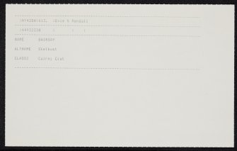 Gairsay, HY42SW 13, Ordnance Survey index card, Recto