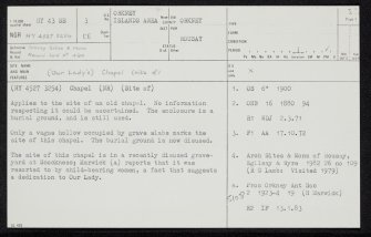 Rousay, Scock Ness, HY43SE 3, Ordnance Survey index card, page number 1, Recto