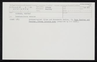 Westray, Burness, HY44NW 4, Ordnance Survey index card, Recto