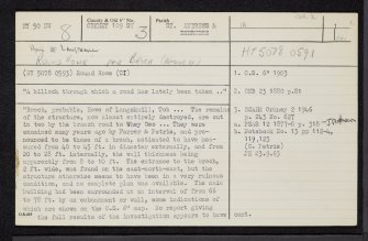 Howe Of Langskaill, HY50NW 8, Ordnance Survey index card, page number 1, Recto