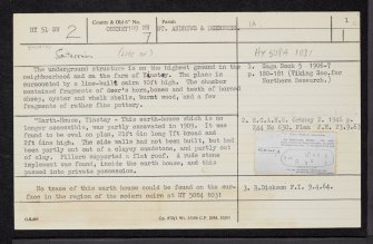Yinstay, HY51SW 2, Ordnance Survey index card, page number 1, Recto