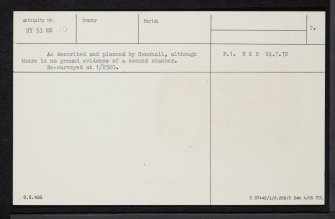 Eday, Braeside, HY53NE 10, Ordnance Survey index card, page number 2, Verso