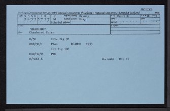 Eday, Braeside, HY53NE 10, Ordnance Survey index card, Recto