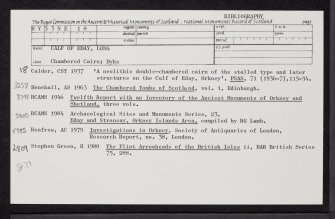 Calf Of Eday, Long, HY53NE 18, Ordnance Survey index card, Recto