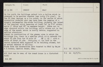 Calf Of Eday, HY53NE 19, Ordnance Survey index card, page number 3, Recto