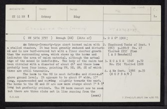 Faray, HY53NW 1, Ordnance Survey index card, page number 1, Recto