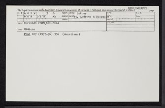 Copinsay Farm, Copinsay, HY60SW 3, Ordnance Survey index card, Recto