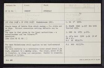 Auskerry, HY61NE 2, Ordnance Survey index card, Recto