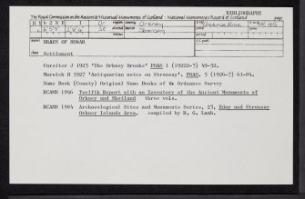 Stronsay, Braes Of Howar, HY62NE 1, Ordnance Survey index card, Recto