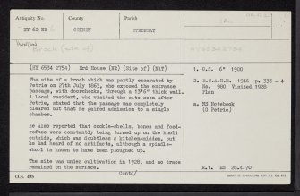 Stronsay, Hunton, HY62NE 6, Ordnance Survey index card, page number 1, Recto