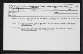 Stronsay, Hunton, HY62NE 6, Ordnance Survey index card, Recto