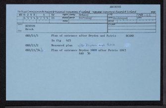 Stronsay, Hunton, HY62NE 6, Ordnance Survey index card, Recto