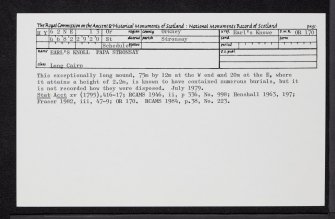 Papa Stronsay, Earl's Knoll, HY62NE 13, Ordnance Survey index card, Recto