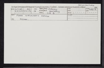 Papa Stronsay House, HY62NE 30, Ordnance Survey index card, Recto