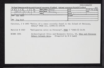 Stronsay, Lea Shun, HY62SE 19, Ordnance Survey index card, Recto