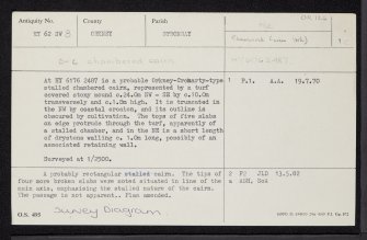 Stronsay, Lochend, HY62SW 8, Ordnance Survey index card, page number 1, Recto