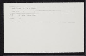 Sanday, Kettletoft Pier, HY63NE 18, Ordnance Survey index card, Recto