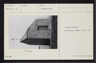 Sanday, Warsetter Dovecot, HY63NW 35, Ordnance Survey index card, Recto