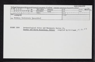 Sanday, Sandquoy, HY74NW 3, Ordnance Survey index card, Recto