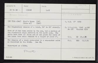 Sanday, Buryan, HY74SE 2, Ordnance Survey index card, page number 1, Recto