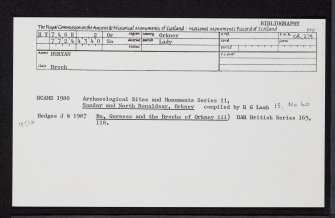 Sanday, Buryan, HY74SE 2, Ordnance Survey index card, Recto