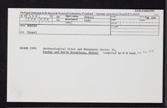 Sanday, Buryan, HY74SE 6, Ordnance Survey index card, Recto