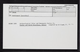 North Ronaldsay, Howar, HY75SE 2, Ordnance Survey index card, Recto