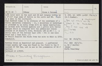 North Ronaldsay, Broch Of Burrian, HY75SE 3, Ordnance Survey index card, page number 2, Verso