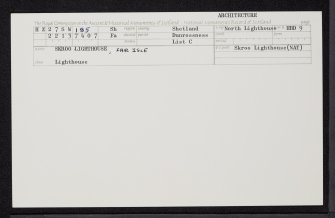 Fair Isle, Skroo Lighthouse, HZ27SW 185, Ordnance Survey index card, Recto