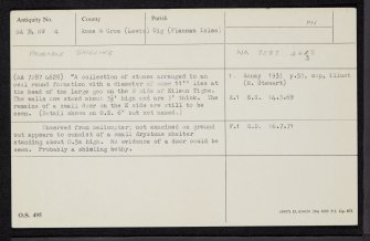 Flannan Isles, Geodh' An Truillich, NA74NW 4, Ordnance Survey index card, Recto