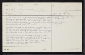 Lewis, Teampull Valtos, NB03NE 7, Ordnance Survey index card, page number 1, Recto